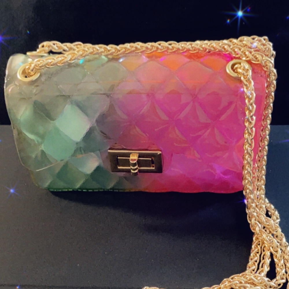 Pink and Green Colorful Jelly Bag